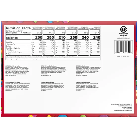 Skittles and Starburst Chewy Candy, Variety Pack, Full Size, 30-count - Image 2